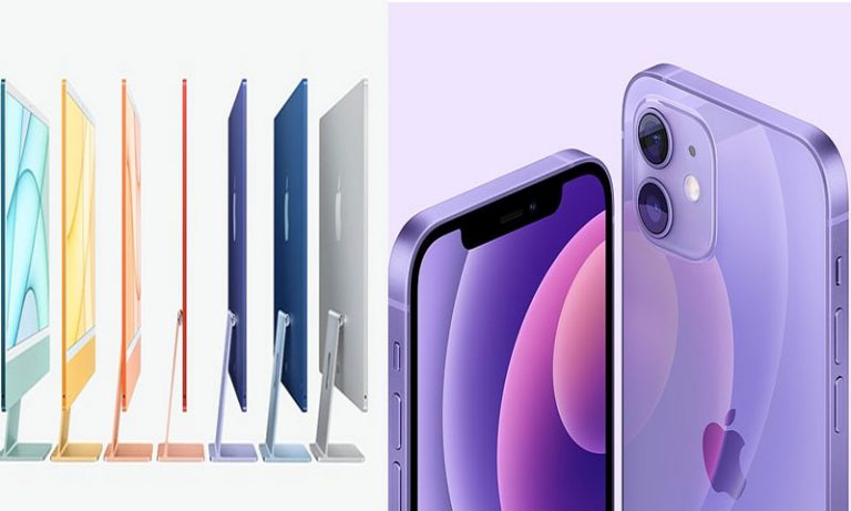 ایپل آئی فون 12 اور آئی میک کمپیوٹر نئے رنگ میں