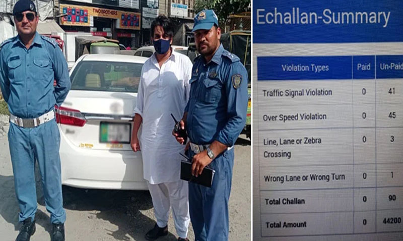 لاہور: ٹریفک قوانین کی 90 مرتبہ خلاف ورزی کرنیوالی گاڑی پکڑی گئی