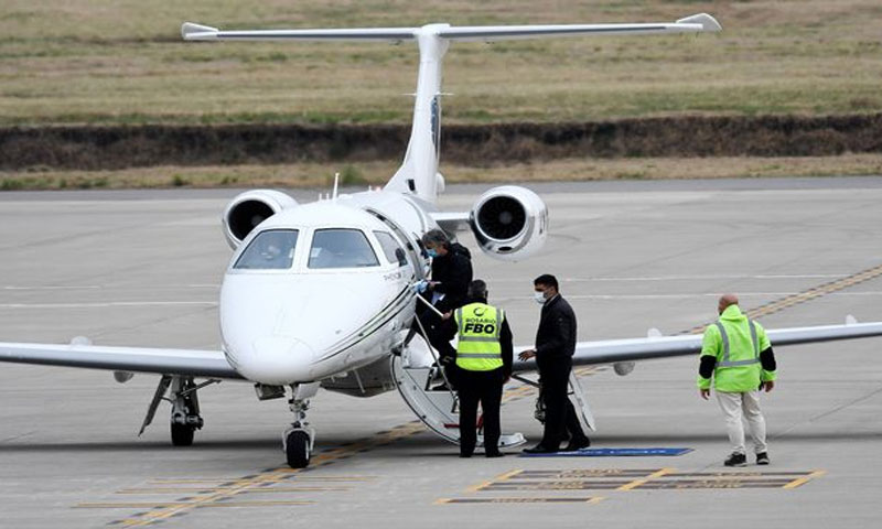 میسی کے نجی طیارے میں بم کی اطلاع