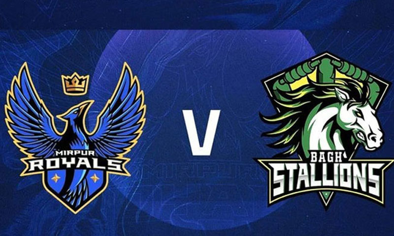 کے پی ایل، باغ اسٹالینز نے میرپور رائلز کو 15 رنز سے ہرا دیا
