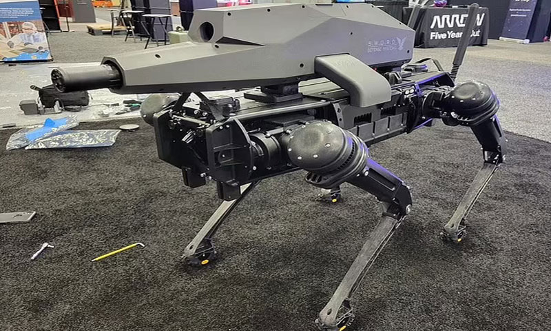 اسنائپر رائفل سے لیس روبوٹ ڈاگ