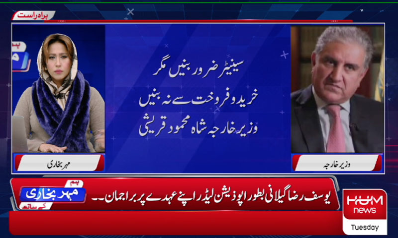 یوسف رضا گیلانی نے اپوزیشن لیڈر بننے کے لیے ووٹ خریدے، شاہ محمود