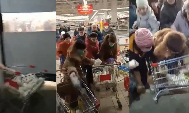 روس یوکرین جنگ کے اثرات؟ روسی شہری چینی کیلئے آپس میں لڑ پڑے