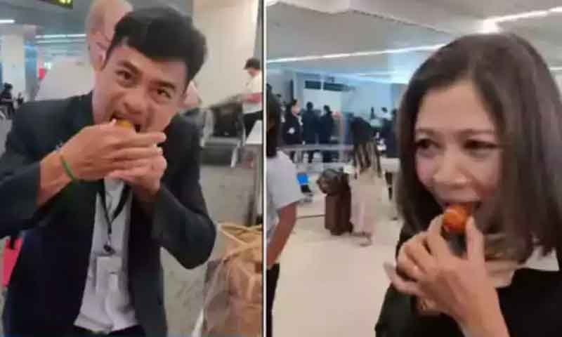 ایر پورٹ پر گلاب جامن روکے تو مسافر نے سب کا منہ میٹھا کرادیا