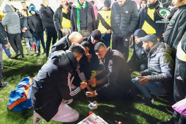 فلسطین میں فٹ بال میچ کے دوران اسرائیلی فورسز کا حملہ