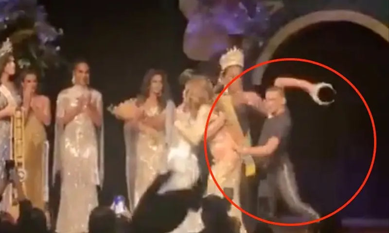 مقابلہ حسن ہارنے پر خاوند کی ہنگامہ آرائی، ملکہ حسن کا تاج پٹخ کر توڑ دیا، ویڈیو وائرل