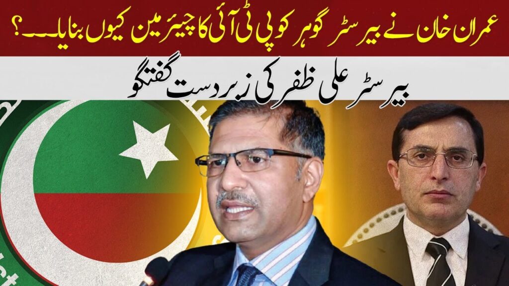 عمران خان نے بیرسٹر گوہر کو پی ٹی آئی کا چیئرمین کیوں بنایا؟ برسٹر علی ظفر کی گفتگو