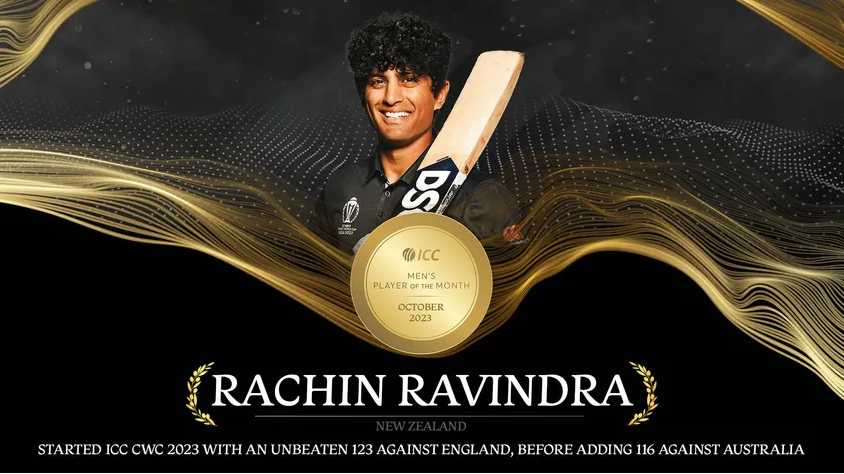 نیوزی لینڈ کے رچن رویندرا پہلی مرتبہ آئی سی سی پلیئر آف دی منتھ قرار