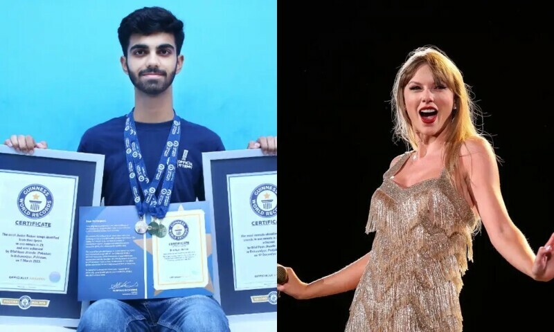گلوکارہ ٹیلر سوئفٹ کے گانے پہچاننے کا گنیز ورلڈ ریکارڈ پاکستانی نوجوان کے نام