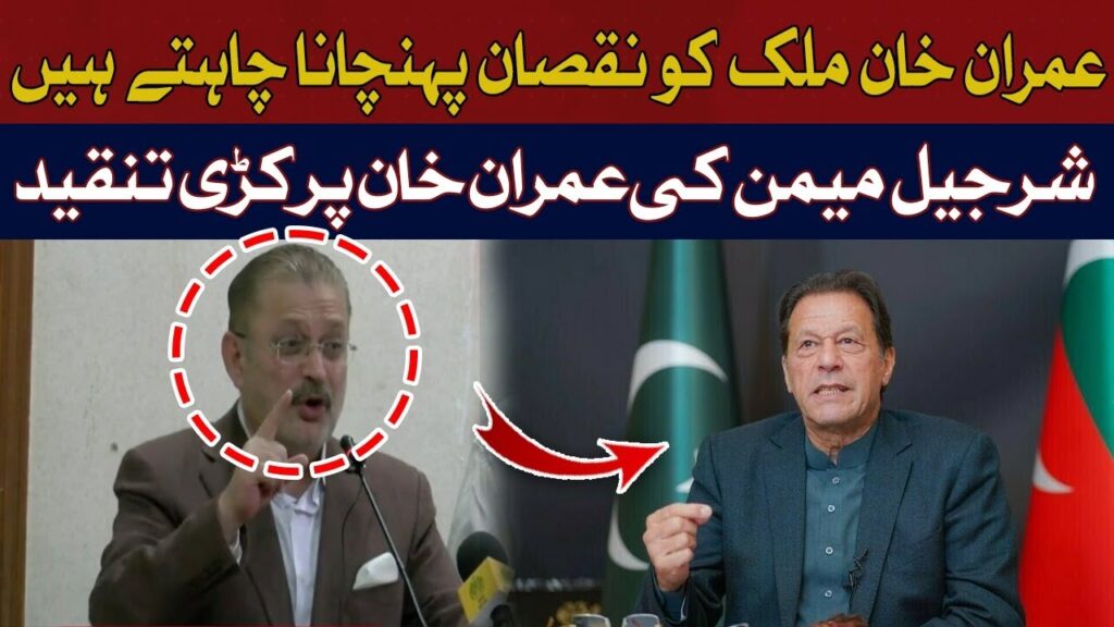 عمران خان ملک کو نقصان پہنچانا چاہتے ہیں، شرجیل میمن