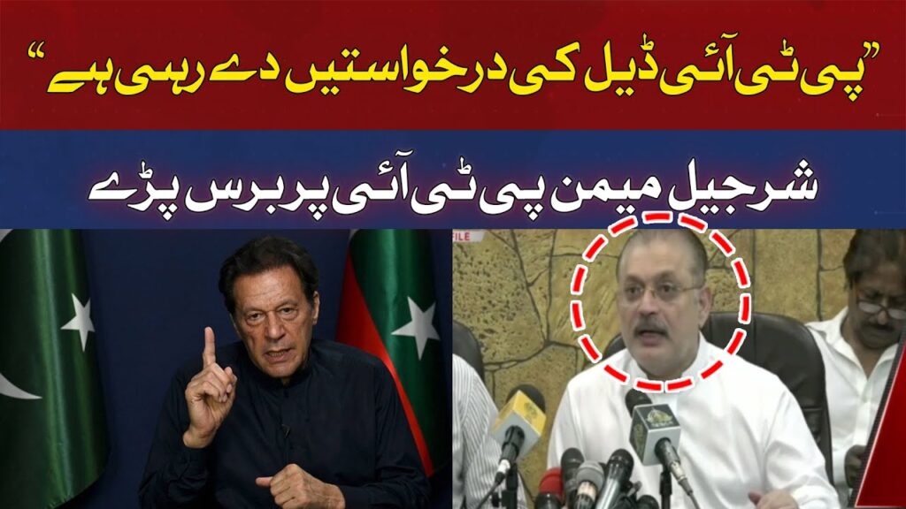 پی ٹی آئی ڈیل کی درخواستیں دے رہی ہے، شرجیل میمن