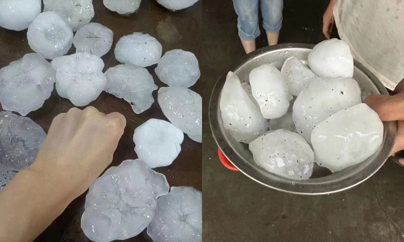 چین: ٹینس گیند سے بڑے اولوں نے تباہی مچادی، ملک بھر میں بلیو الرٹ جاری چین