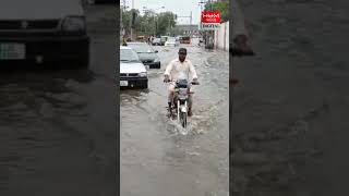 After the heavy rain in Lahore, the roads became drains.