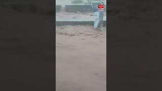 Chakwal: The drain overflowed due to the continuous rain since last night.