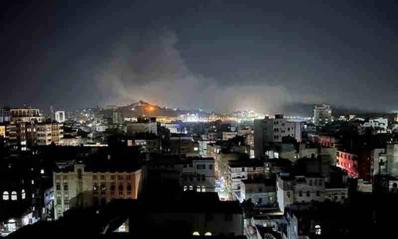 امریکا کے یمن میں صنعا اور دیگر علاقوں پر فضائی حملے، 8 افراد زخمی امریکہ کے حملے