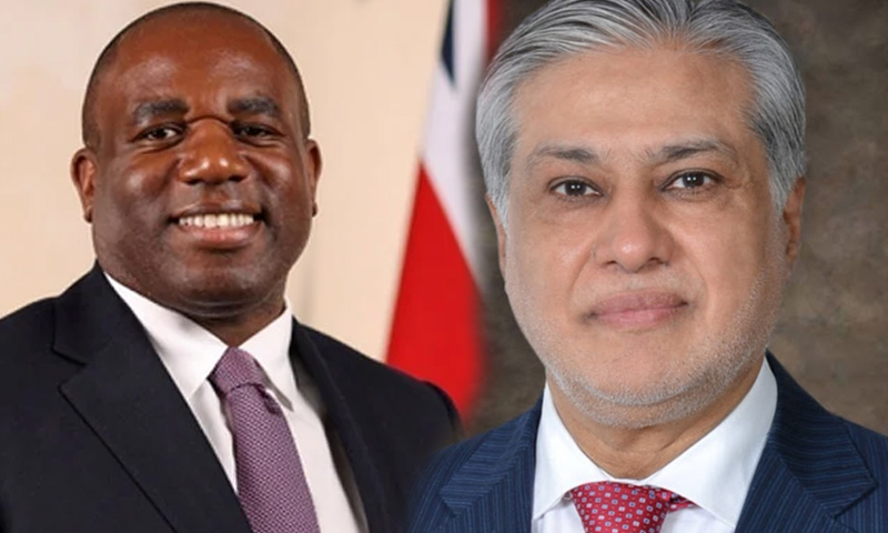 نائب وزیراعظم ووزیرخارجہ اسحاق ڈار کا برطانوی ہم منصب ڈیوڈ لیمی سے رابطہ