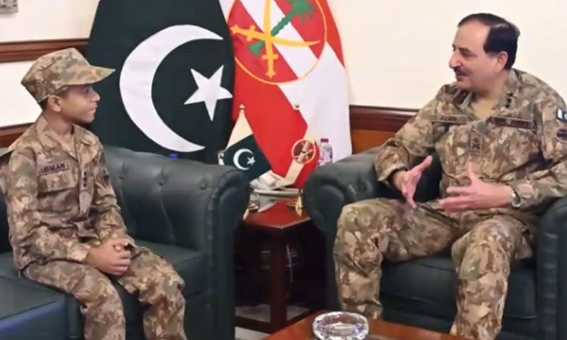 پاک فوج نے کراچی کے رہائشی ننھے عثمان عقیل کی خواہش پوری کر دی