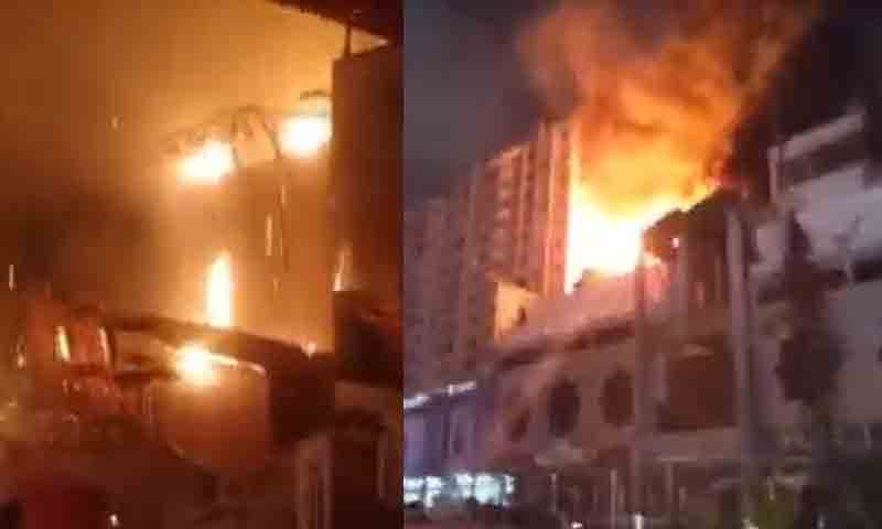 کراچی: شاپنگ مال میں خوفناک آگ، عمارت مکمل طورپر لپیٹ میں آ گئی خوفناک آگ