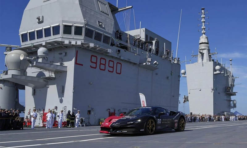 car race on ship deck in italy 2
