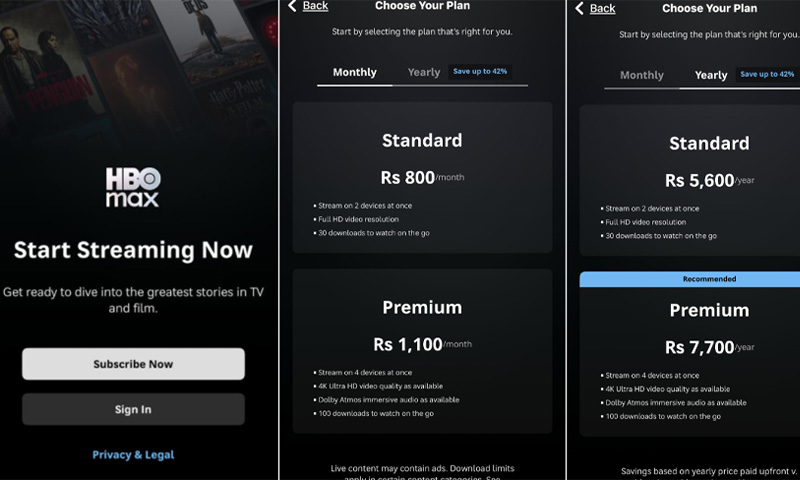  ایچ بی او میکس (HBO Max subscrpition plan for pakistan)