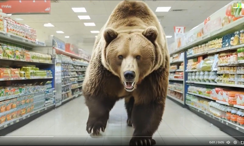 bear attack at super market