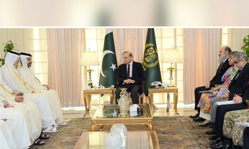 وزیراعظم سے قطری وزیر تجارت کی ملاقات ، سرمایہ کاری بڑھانے پر اتفاق shahbaz sharif