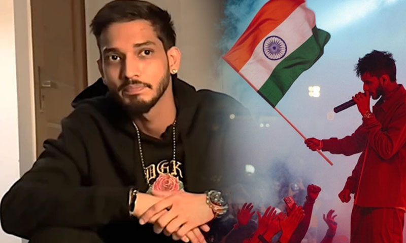 بھارتی پرچم لہرانے پر ریپر طلحہ انجم مشکل میں پھنس گئے بھارتی پرچم لہرانے پر ریپر طلحہ انجم مشکل میں پھنس گئے