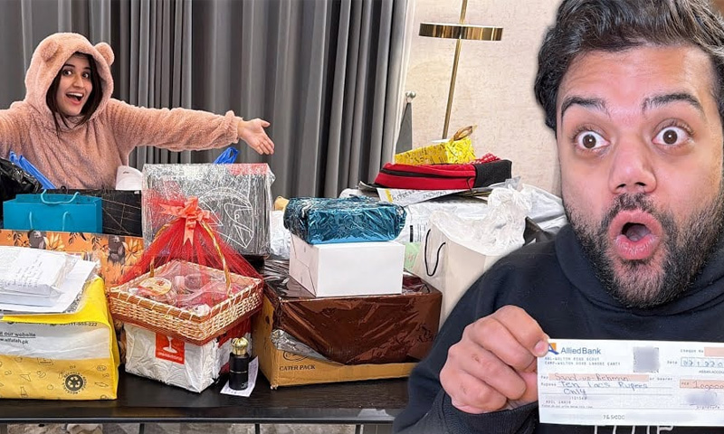 ڈکی بھائی کی سالگرہ میں 10 لاکھ کا چیک، سوشل میڈیا پر ہنگامہ