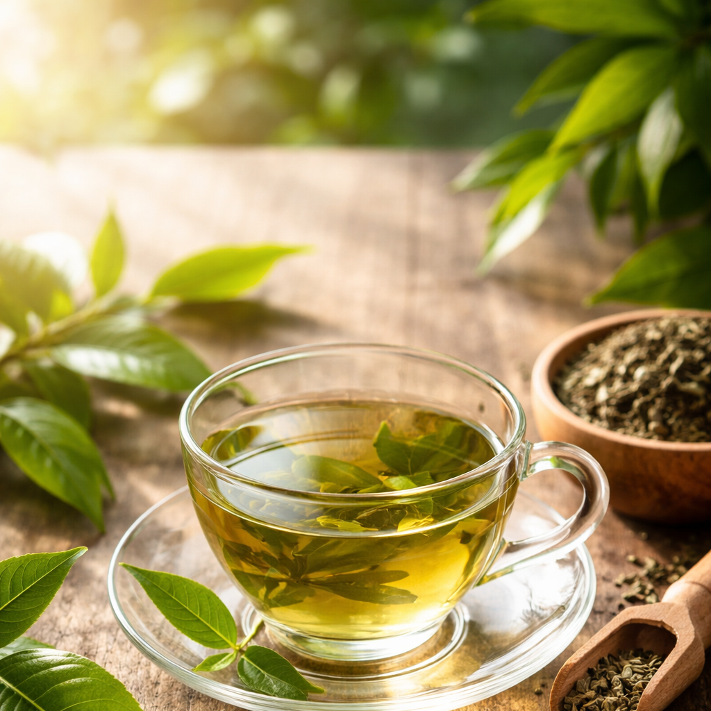 aesthetic green tea image