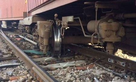 کراچی سے لاہور جانے والی مال بردار ٹرین کو حادثہ