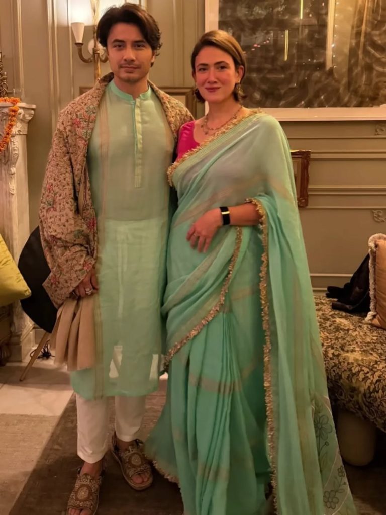 ali zafar and wife eid look