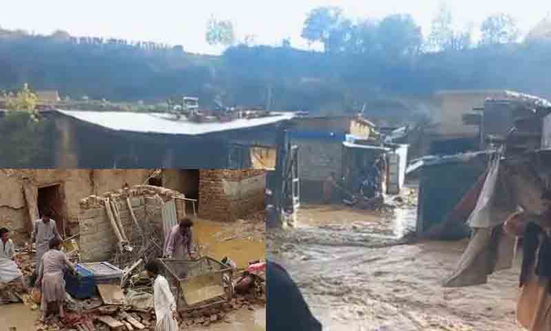 اورکزئی طوفانی بارش کا قہر، درجنوں دکانیں، گاڑیاں اور گھر لمحوں میں پانی کی نذر