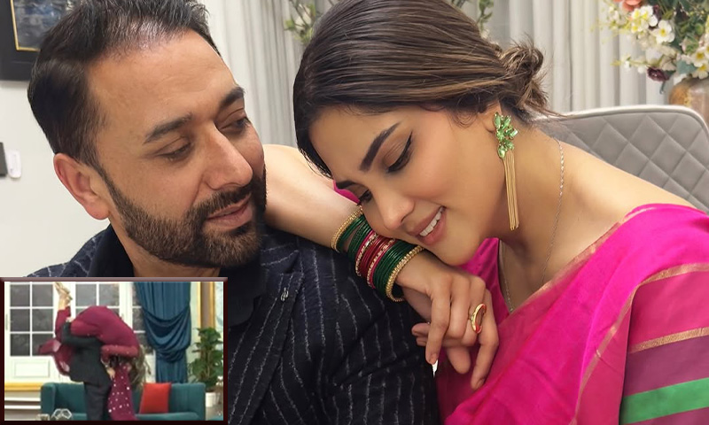 لائیو شو میں شوہر نے فضا علی کو اٹھا لیا، ویڈیو سوشل میڈیا پر وائرل