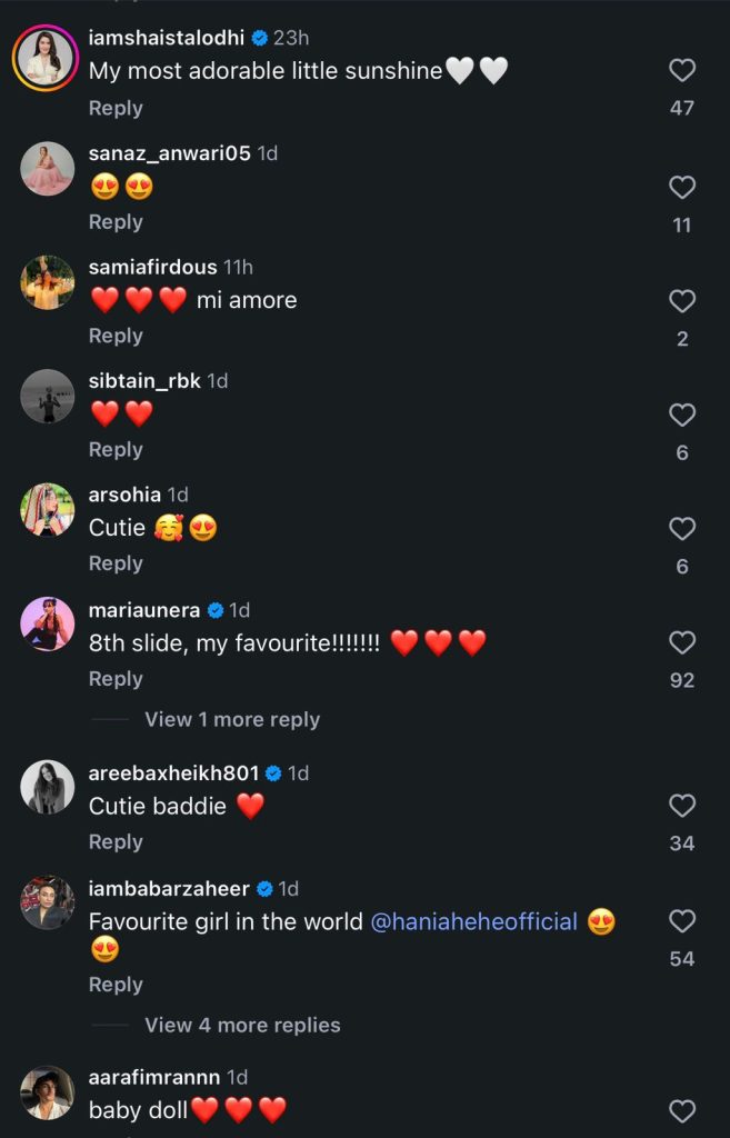 comments on hania amir