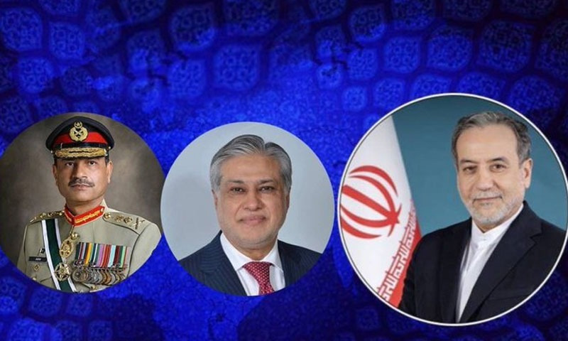 ایرانی وزیرِ خارجہ کا فیلڈ مارشل عاصم منیر اور اسحاق ڈار سے رابطہ