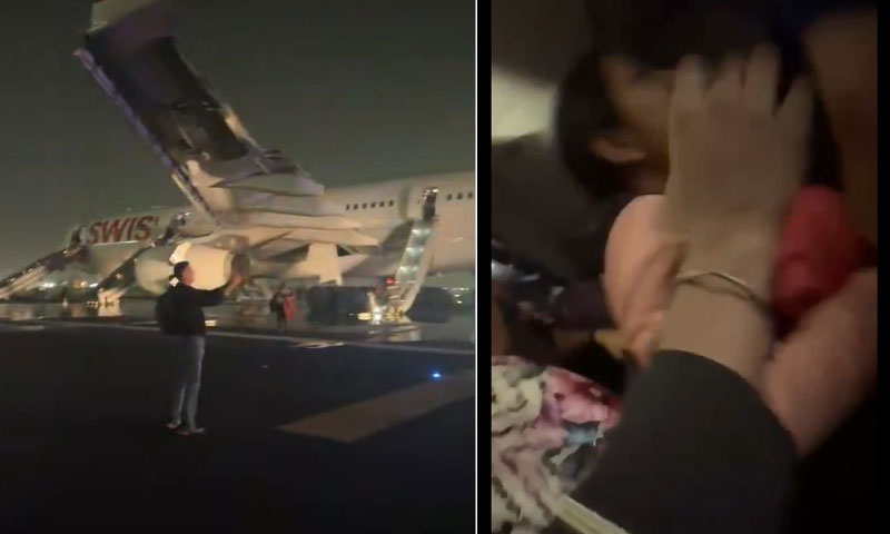 دہلی ایئرپورٹ پر مسافر طیارے میں آگ، ہنگامی انخلا کے دوران 6 مسافر زخمی