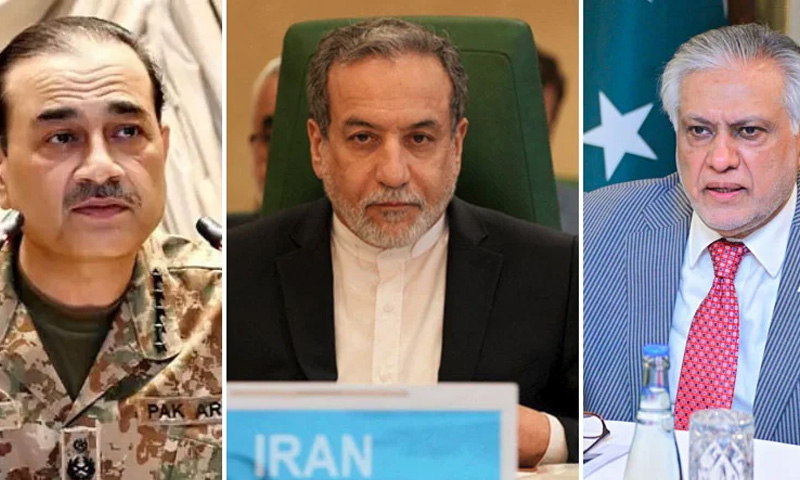ایرانی وزیرِ خارجہ کا فیلڈ مارشل عاصم منیر اور اسحاق ڈار سے رابطہ