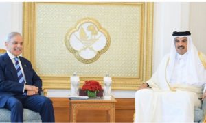 وزیراعظم شہباز شریف دوحہ پہنچ گئے ، امیر قطر سے ملاقات 