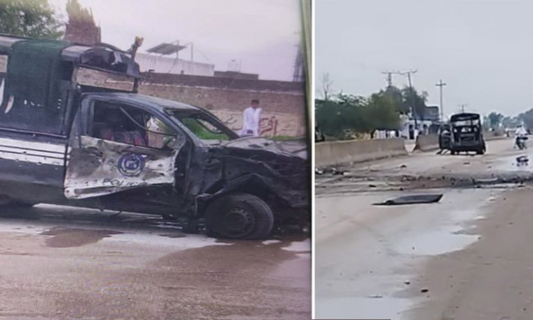 لکی مروت میں پولیس وین کے قریب دھماکا ، 5 اہلکار زخمی