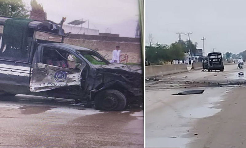 لکی مروت میں پولیس وین کے قریب دھماکا ، 5 اہلکار زخمی