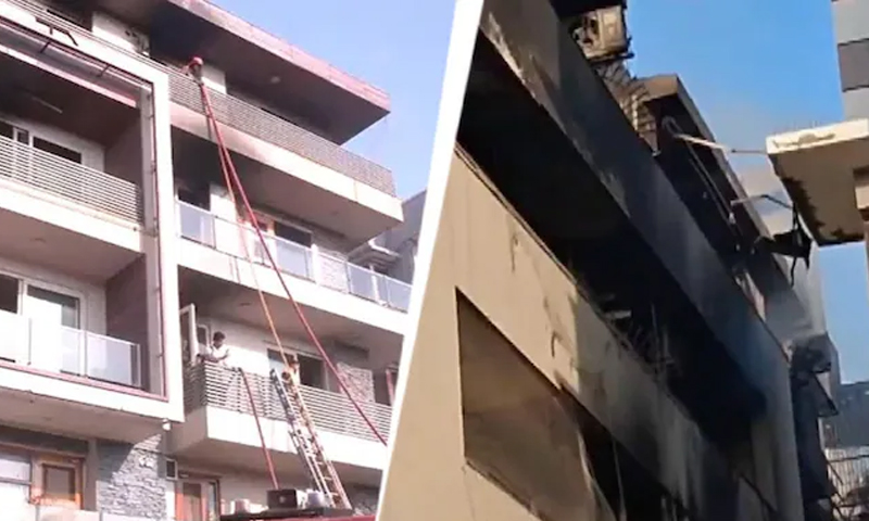 نئی دہلی ، رہائشی عمارت میں اے سی پھٹنے سے خوفناک آتشزدگی ، 9 افراد ہلاک