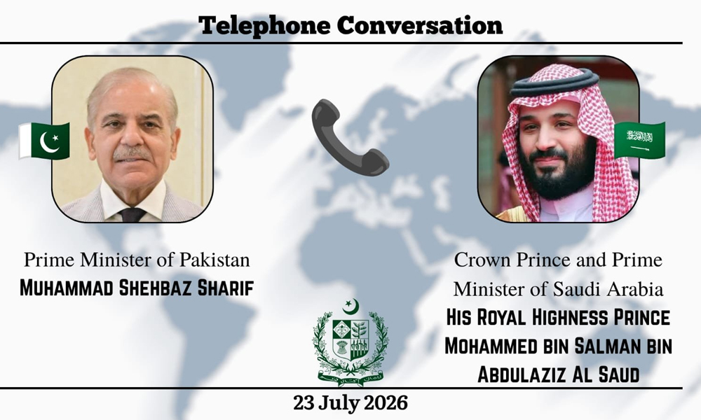 سعودی عرب کی سلامتی اور خودمختاری کیلیے فیلڈ مارشل سمیت پوری قوم سعودیہ کیساتھ کھڑی ہے، وزیراعظم کی ولی عہد سے گفتگو