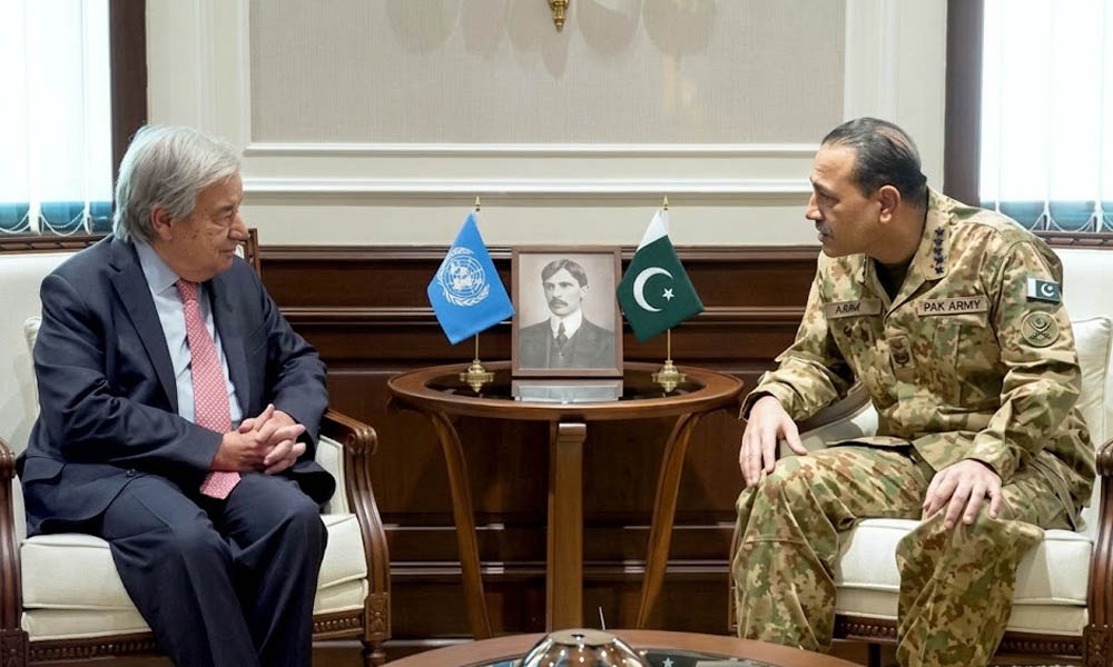 فیلڈ مارشل سید عاصم منیر سے انتونیو گوتریس کی ملاقات، علاقائی سیکیورٹی اور عالمی امن پر گفتگو