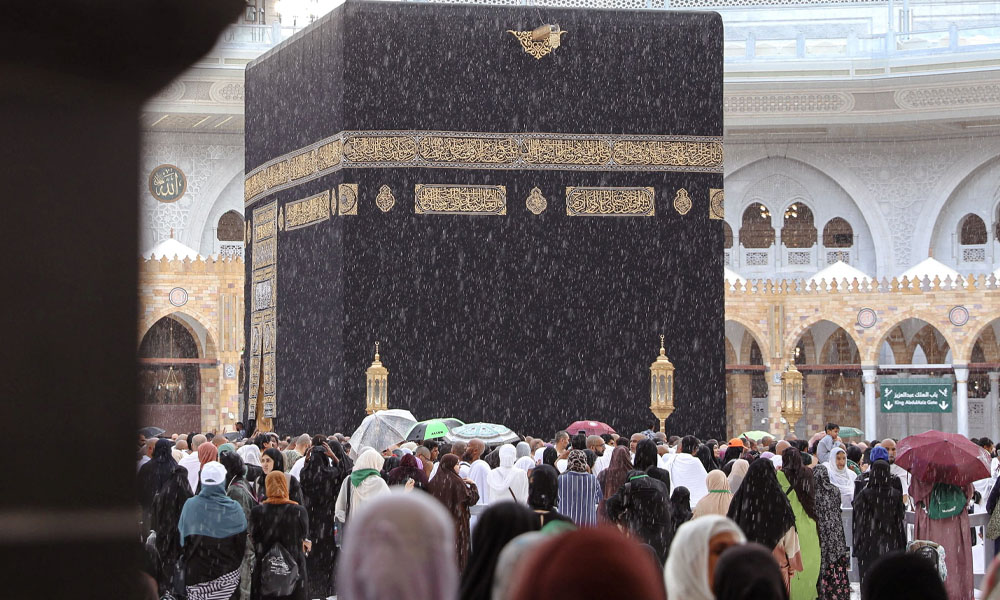 مکہ مکرمہ میں موسلادھار بارش، مسجد الحرام میں روح پرور مناظر