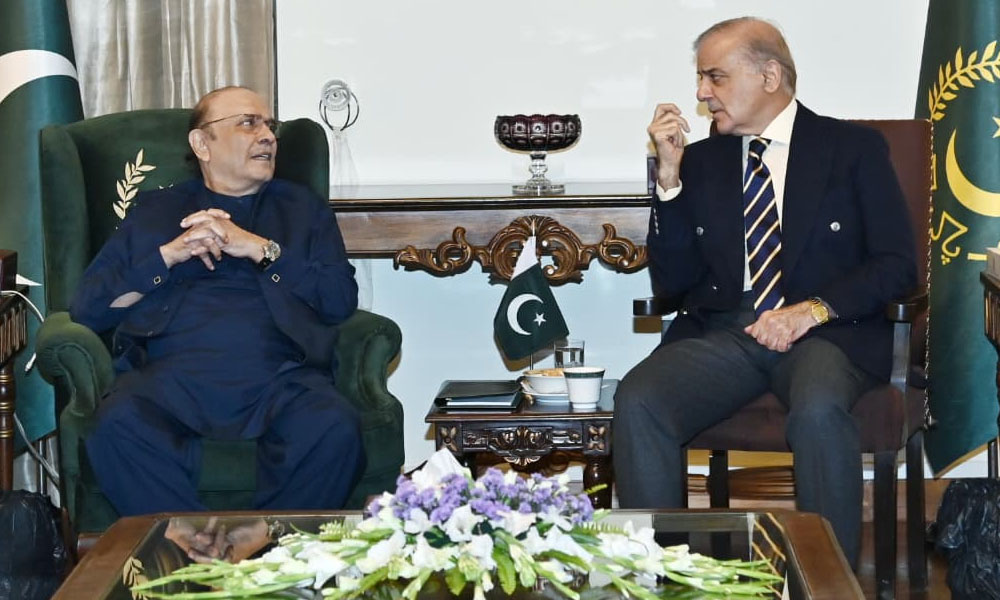 صدر زرداری اور وزیراعظم شہباز شریف کی ملاقات، سیاسی و سکیورٹی صورتحال پر تبادلہ خیال